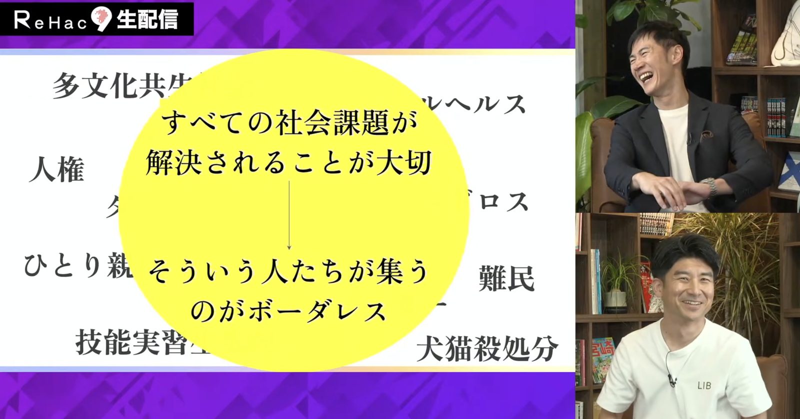 対談で紹介されたボーダレスの考え方（すべての社会課題が解決されることが大切）